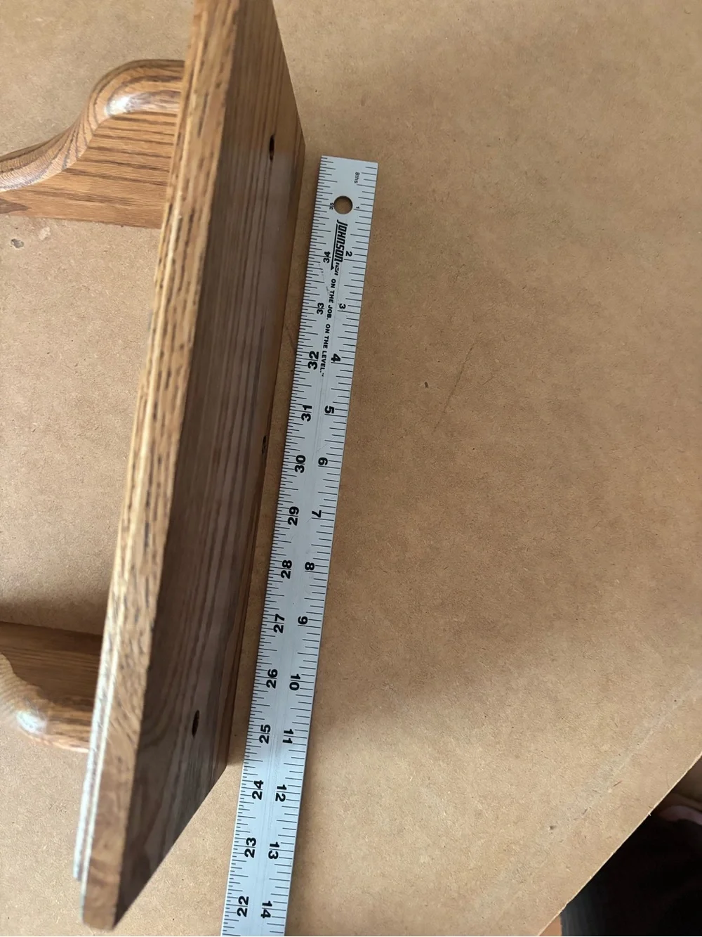 Hand Crafted Wall Display Shelf - Brown Wood